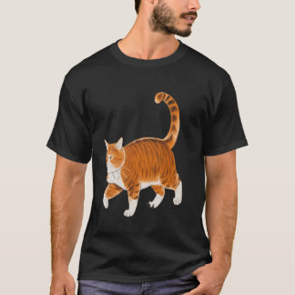 T-shirt Amateur de chaton roux dodu Art japonais Chat mign