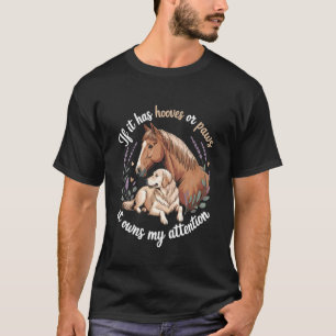 T-shirt Amateur de chevaux et de chiens Équitation Cavalie