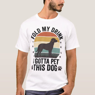 T-shirt Amateur de chien drôle vintage pliez ma boisson an