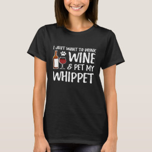 T-shirt Amateur de chien Whippet Vin Maman de chien drôle