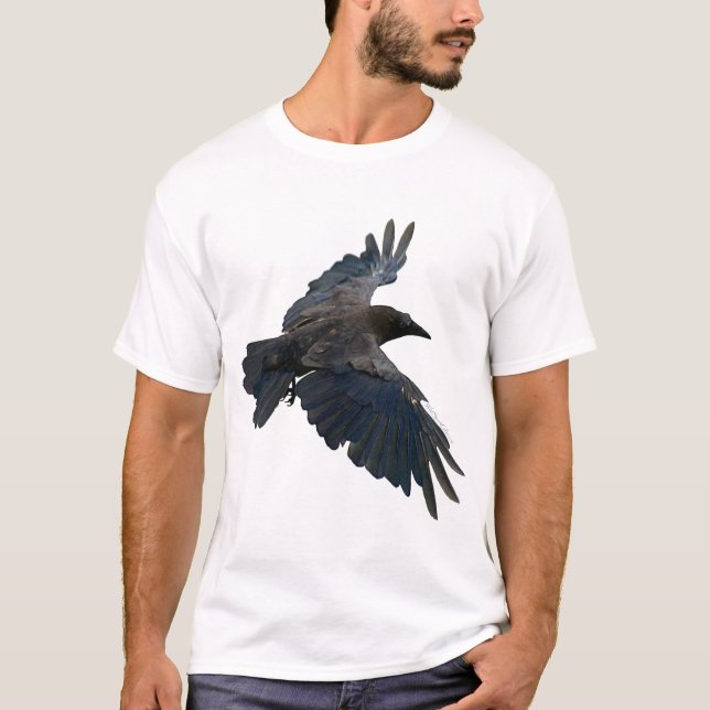 T-shirt amateur de Corvid volant Raven (Devant)