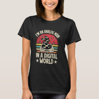 T-shirt Amateur de disques vinyles rétro Je suis un homme