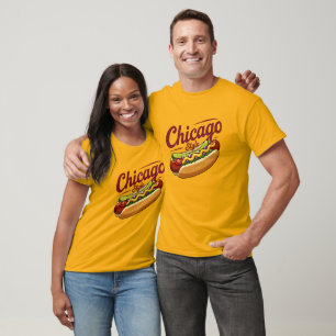 T-shirt Amateur de hot-dog de style Chicago classique