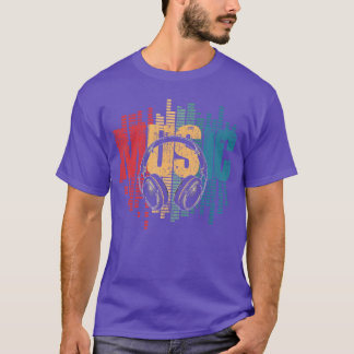 T-shirt Amateur de musique électronique DJ Casque vintage