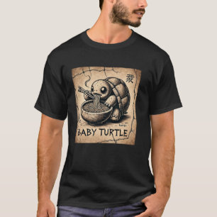 T-shirt Amateur de nouilles d'art rupestre japonais Tortue