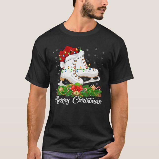 T-shirt Amateur de patinage sur glace Correspondance Santa (Devant)