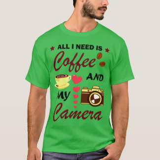 T-shirt Amateur de photographie et de café Citation drôle 