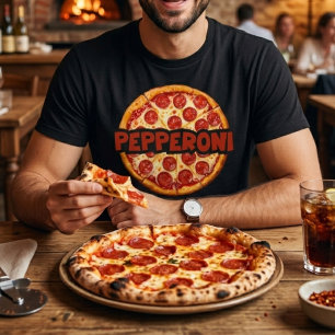 T-shirt Amateur de Pizza au Pepperoni