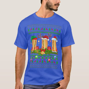 T-shirt Amateur de plat de hot-dog Xmas Santa vilain hot-d