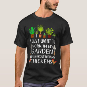 T-shirt Amateur de poulet drôle chemise de jardinage pour 
