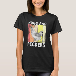 T-shirt Amateur de poulet rétro câlins et picorages Cour a