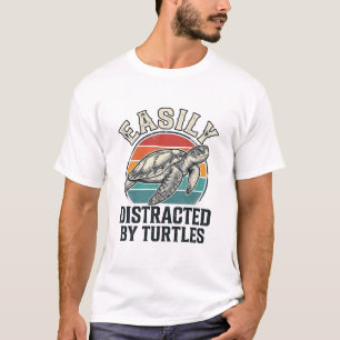 T-shirt Amateur de tortues vintage facilement distrait par