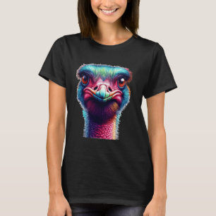 T-shirt Amateur de visage d'émeu coloré oiseau cool Autruc