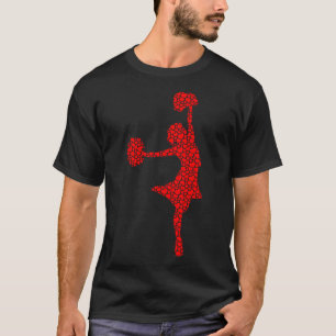 T-shirt Amateurs Cheerleader Valentine Coeurs Aimer Cheerl