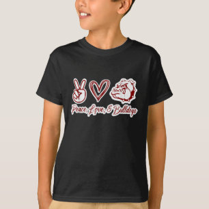 T-shirt Amateurs de Bulldog   Bulldog Peace Love Bulldog P