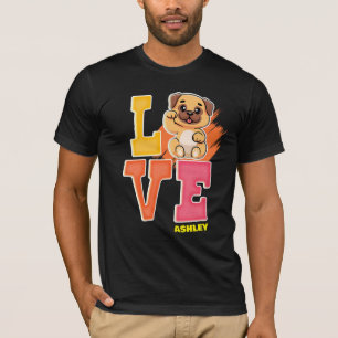 T-shirt Amateurs de carlin couleur mignonne