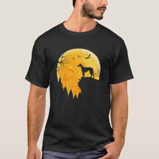 T-shirt Amateurs de Greyhound Lune d'Halloween