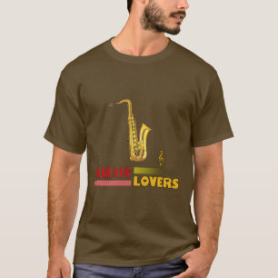 T-shirt Amateurs de musique Saxophone Word Art Design