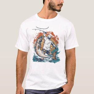 T-shirt Amateurs de pêche, Fisher Man in bot