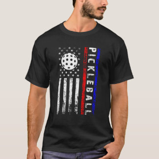 T-shirt Amateurs de Pickleball 4 juillet Drapeau américain