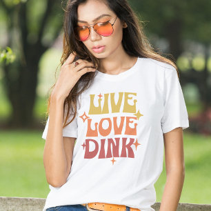 T-shirt Amateurs de Pickleball Rétro Vivant Love Dink