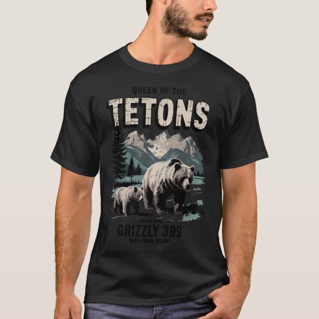 T-shirt Amateurs D'Ours Reine Des Tétons Grizzly 399 Natio (Devant)
