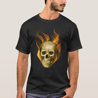 T-shirt Amazing Flaming Skull Design