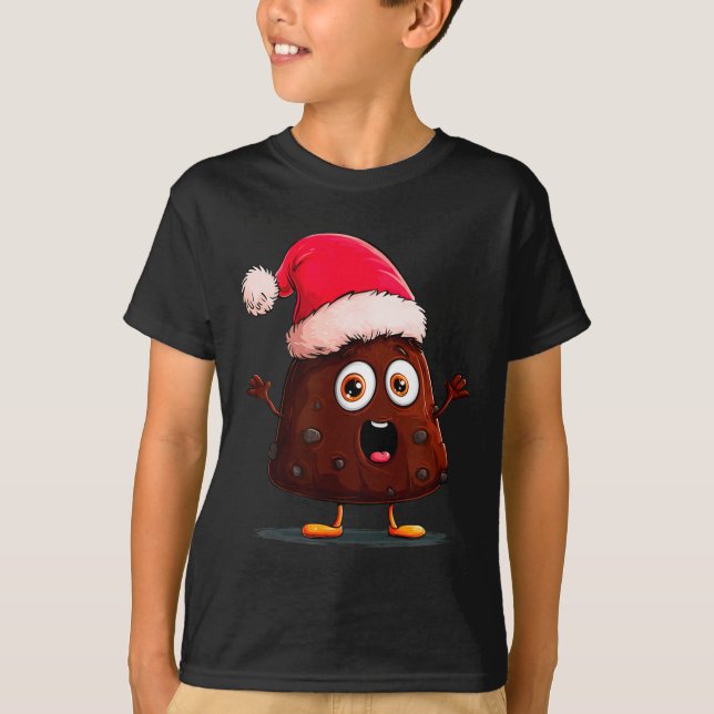 T-shirt Amazing Pudding Look With Christmas Hat  (Devant)