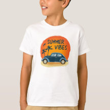ambiance été avec voiture rétro sur la plage