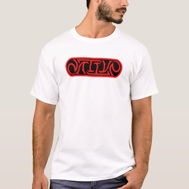 T-shirt Ambigram INDIGÈNE (noir/rouge) (Devant)