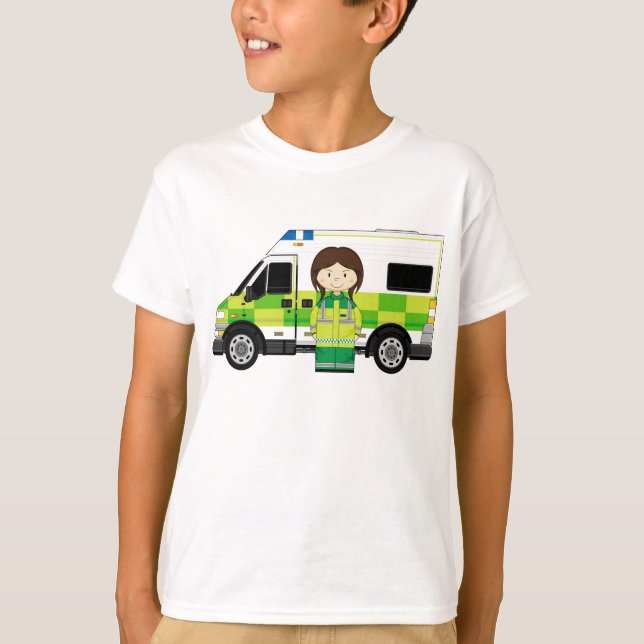 T-shirt Ambulance de bande dessinée et EMT (Devant)