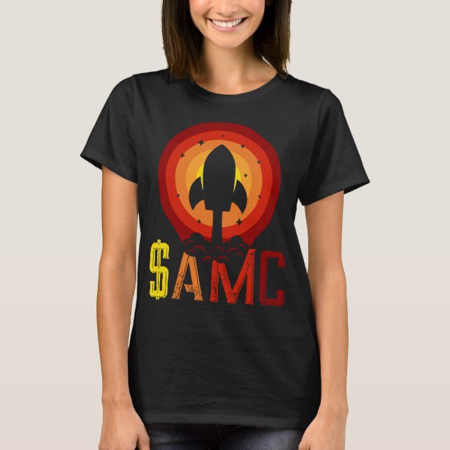T-shirt $AMC Funny Stocks Rocket Stonk Trading (Devant)