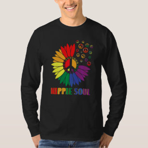 T-shirt Âme Hippie Fleur Symbole de Paix Daisy Pour Hommes