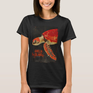 T-shirt Amelia Island Florida Plage de la tortue de mer Vi