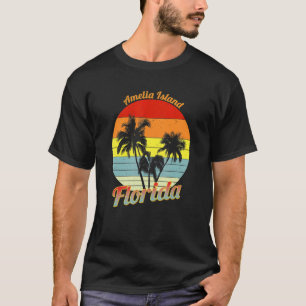T-shirt Amelia Island Floride Arbres tropicaux rétro Palmi