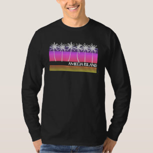 T-shirt Amelia Island Floride Style rétro Couché de soleil