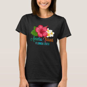 T-shirt Amelia Island Vacances Floride Hibiscus tropical F
