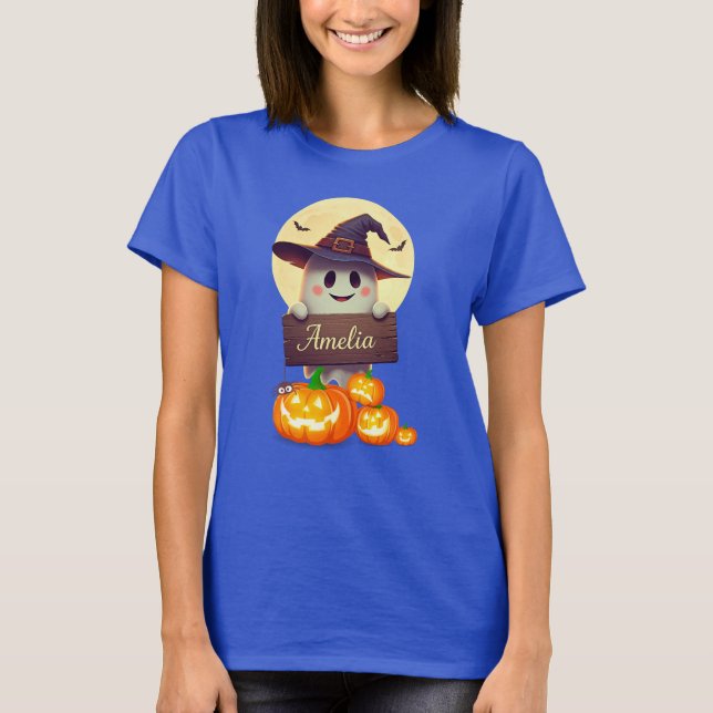 T-shirt Amelia's Halloween Adventure : Un fantôme amical (Devant)