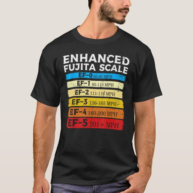 T-shirt Améliorez Fujita Scale Storm Tornado Chaser pour M (Devant)