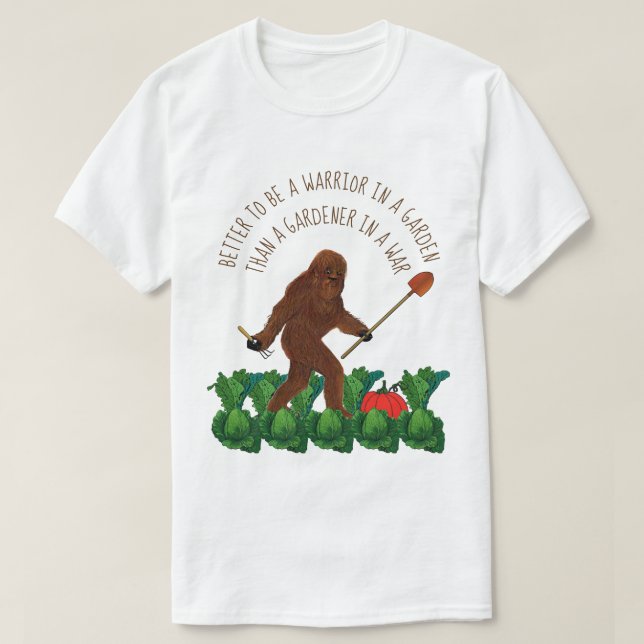 T-shirt Améliorez pour être un guerrier dans un jardin (Design devant)