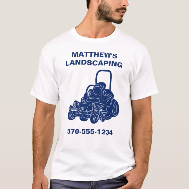 T-shirt Aménagement paysager tondeuse de pelouse entrepris (Devant)
