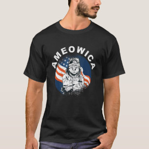 T-shirt Ameowica Quatre Juillet Chat Patriotique Jour De L