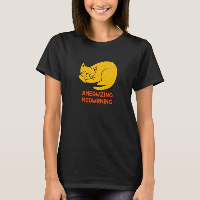 T-shirt Ameowning Meowrning Chat Maman Belle Chat Papa mig (Devant)