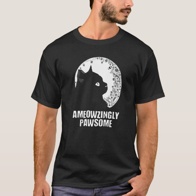 T-shirt Ameowzingly Awesome Cat Mom Motivational Quote Cat (Devant)