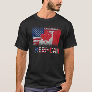 T-shirt Ameri Can Us Eh America Canada Drapeau American Ca
