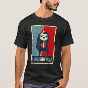 T-shirt AmeriBirthday American Sloth Birthday Cute USA Gif