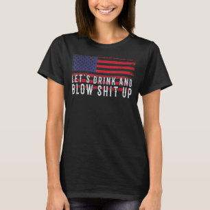 T-shirt America American Let Us Boire Beer Usa Drapeau 4e