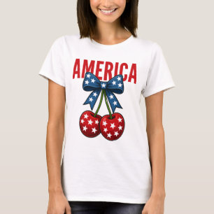 T-shirt America Cherries Coquette Bow