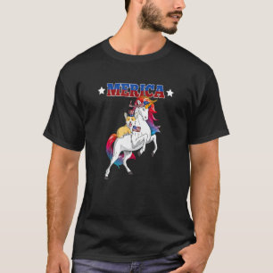 T-shirt America Corgi Dog Unicorn États-Unis Drapeau Améri