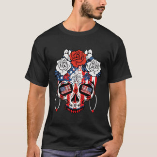 T-shirt America Dia De Los Muertos Independence 4Th Of Jul